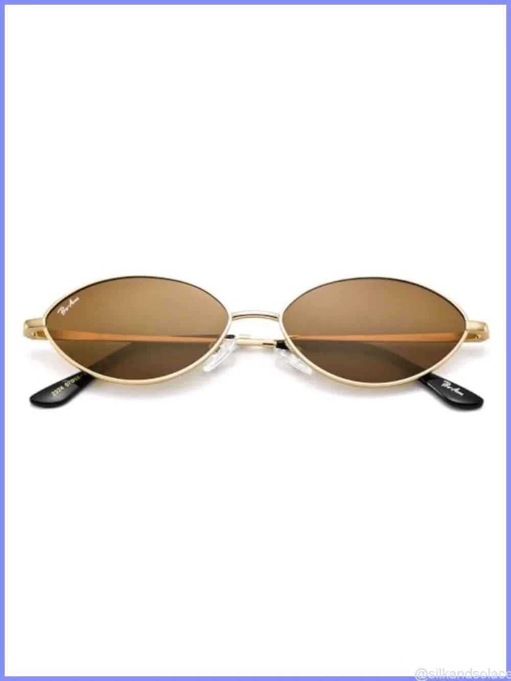 Retro Oval Small Cat Eye Polarized Sunglasses Slim Metal Full Frame